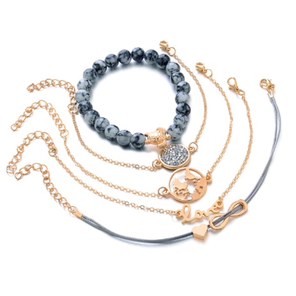 Chic Summer Bracelet Set 🏆HP🏆 Peace Love Sea Turtle - Picture 3 of 4